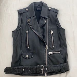 Topshop Faux Leather Vest